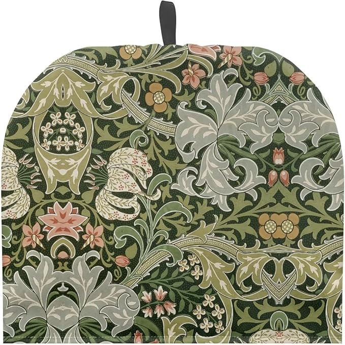 Tea Cozy for Teapots with Handle - William Morris Pattern Golden Lily Dust Insulated Cover, Hanging Fold-Up Design, Suitable for Kitchen and Living Room Table Decoration