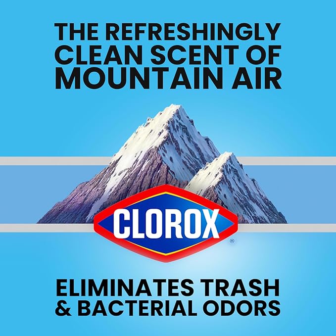 Glad ForceFlex Heavy Duty Trash Bags With Clorox, Mountain Air, 30 Gal, 50 Ct (Package May Vary)