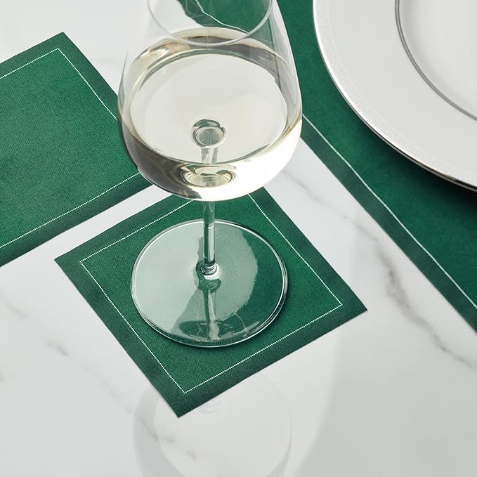 Cotton Cocktail Napkin - 4.3 x 4.3 in - 50 units per roll - English Green