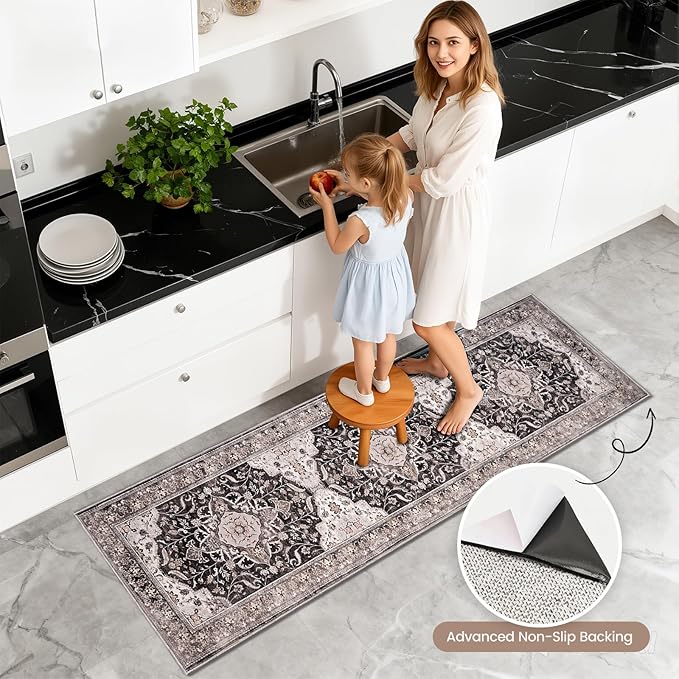 Kitchen Rug Set 3Pcs, Boho Rug Sets Non Slip Washable for Floor Thick Farmhouse Kitchen Decor Runner Rugs for Kitchen, Entryway，Laundry, Hallways 20''x32''+20''x48''+20''x59