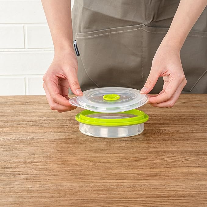 Restaurantware-Fresh Hero 16 Ounce Storage Containers, 20 Durable Airtight Food Containers - Microwavable, Freezable, Green Silicone Collapsible Container, Dishwashable, With Vented Lids