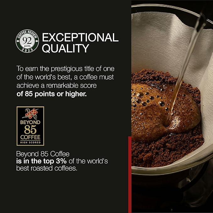 BEYOND 85 COFFEE, Home, Colombian Coffee, Premium Quality, Medium Roast, Sweet Notes & Floral Aroma, Whole Bean, 12 OZ