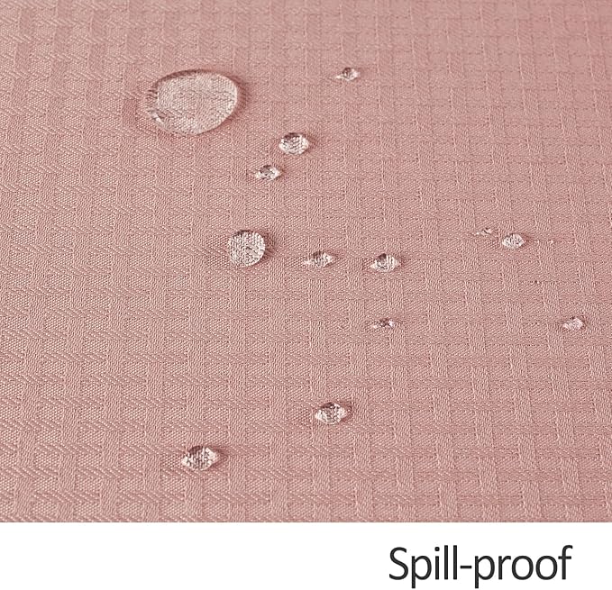 maxmill Rectangle Tablecloth Weaved Pattern Waterproof Spillproof Wrinkle Free Table Cloth, Kitchen Dining Tabletop Decoration, Fabric Table Cover for Holiday Parties, 52 x 70 Inch, Pale Blush