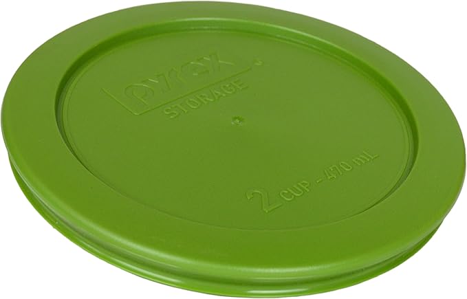 Pyrex 7200-PC 2-Cup Lawn Green Food Storage Replacement Lid (2-Pack) - Made in USA