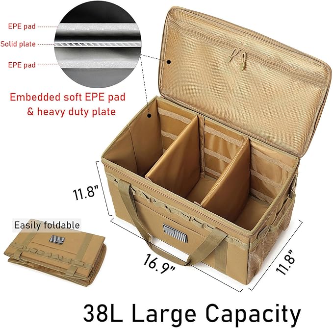 Tactical Camping Storage Bag Utility Tote Bag Camping Kitchen Organizer with Axe Holder & Shoulder Strap