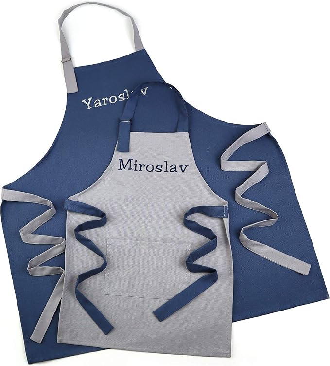 Kids Apron - Embroidered Personalized Cooking Custom Apron with Name, Adjustable, Cotton, with Pockets, for cooking