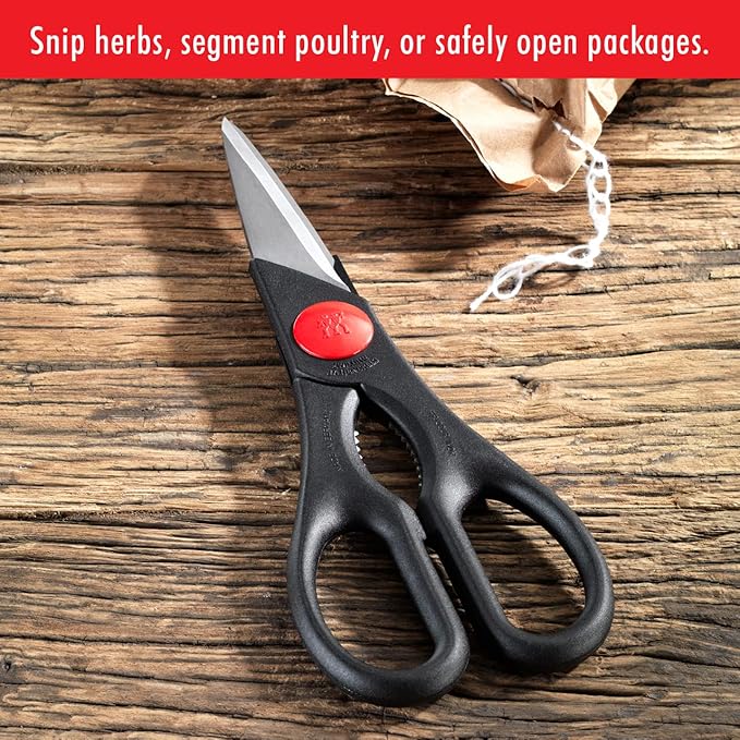 ZWILLING Twin 7.9-inch Kitchen Shears, Heavy Duty Multi-Purpose Scissors with Forged Stainless Steel Blades, Built-In Bottle Opener & Soft Grip – Dishwasher Safe for Meat, Poultry, Herbs & BBQ