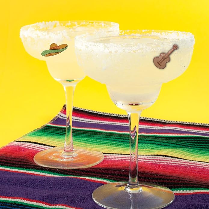 Simply Charmed Fiesta and Margarita Drink Charms - Magnetic Wine Glass Markers and Party Supplies
