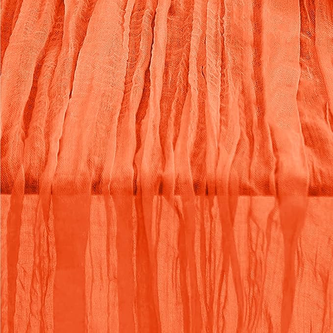 6 Pack Orange Cheesecloth Table Runner 35x120 Inch 10Ft Rustic Gauze Cheese Cloth Table Runner Sheer Cheesecloth Table Runners for Wedding Party Bridal Shower Decoration