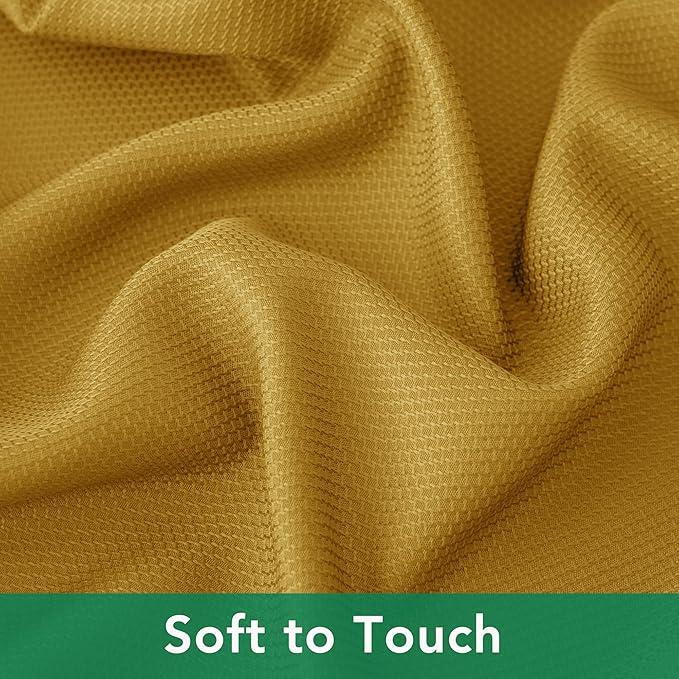 Biscaynebay Textured Fabric Christmas Rectangle Table Cloth 52x70 Inches, Gold Water Resistant Tablecloths for Dining, Kitchen, Wedding, Parties etc. Machine Washable