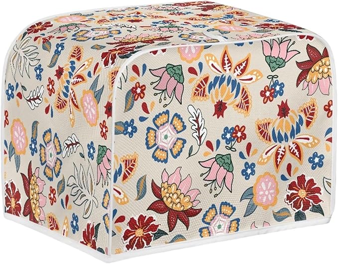 Doojoayie Toaster Cover Dust Resistant Cover for Kitchen Small Appliance Florals 2 Slice Bread Machine Protector Decorative Accessories for Home Kitchen