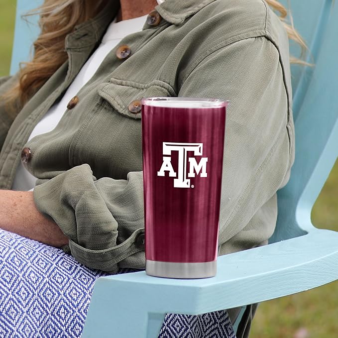 Logo Brands 20 oz Powder Coat Tumbler- Insulated Tumbler with Lid for Water, Iced Tea or Coffee, Smoothie and More