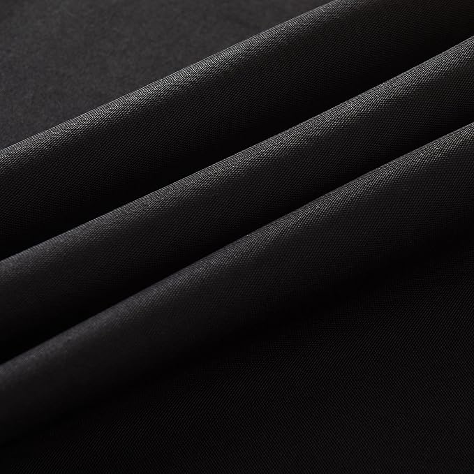 2-Pack 60x102 inch Black Table Cloths, Solid Stain and Wrinkle Resistant Oblong Tablecloth, Premium Plain Weave Polyester Fabric Rectangle Table Linen Covers for Hotel, Wedding
