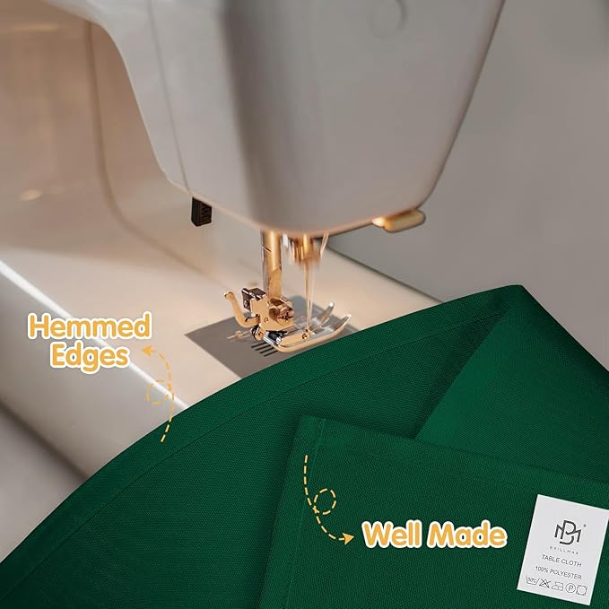 BRILLMAX 6 Pack Hunter Green Tablecloths 60 x 126 Inch for 8ft Rectangle Tables - 150 GSM Polyester Fabric, 15" Standard Drop, Water, Stain & Wrinkle Resistant Cloth Cover for Wedding Dining Buffet