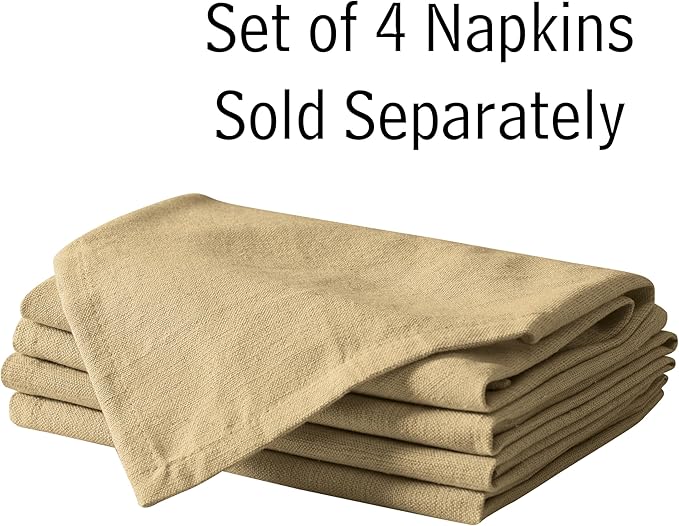 Spring & Easter Holiday Charleston Beige 52 x 70 inch Rectangle Fabric Tablecloth, Cotton Table Cover for Indoor Outdoor Dining, Machine Washable Solid Color Tablecloths for Everyday Use