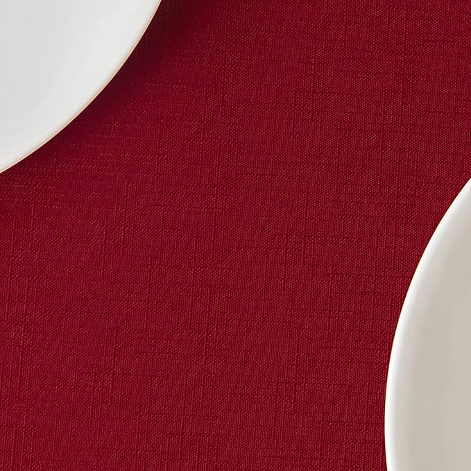 maxmill Jacquard Tablecloth Stain Resistant Waterproof Wrinkle Resistant Spillproof Washable Soft Slubby Texture Christmas Table Cloth for Dining Room, Holiday Dinner, Rectangle 60 x 140 Inch, Red
