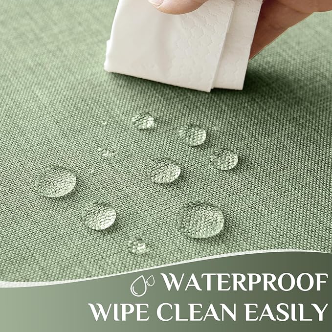 Softalker Large Tablecloths Rectangular 120 x 60 inch Linen Textured Table Cloth Outdoor Waterproof, Stain and Wrinkle Resistant,Sage Green Table Cloths for 6/8 Foot Rectangle Tables Decor for Spring