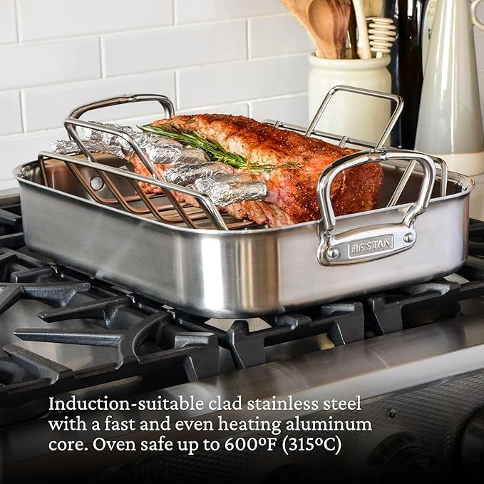 Hestan Provisions – 16.5" Classic Clad Roaster with Stainless Steel Rack