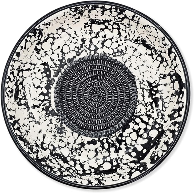 Ceramic Grater Bowl, Garlice Grater Plate, Handmade Ginger Grater, Mincer Bowl for Cheese &Vegetables, Ceramic Decorative Mincer, Hand Dish for Garlic (Black Sponge)
