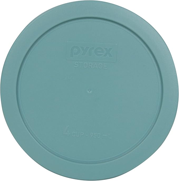 Pyrex 7201-PC Turquoise Round 4 Cup Plastic Storage Lid, Made in USA