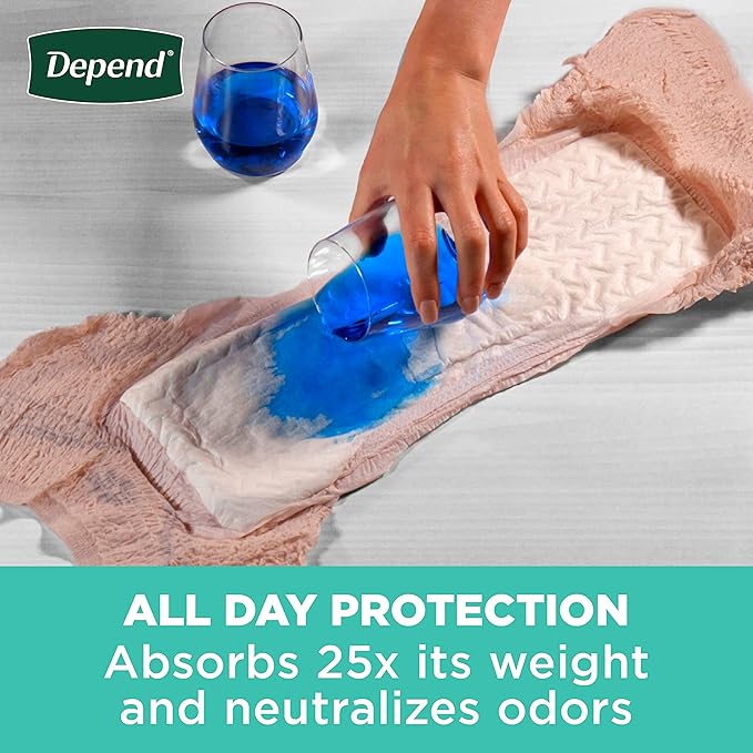 Depend Incontinence Underwear for Women, Extra-Large, 26 Count | Maximum Absorption | Disposable | Blush | Pack of 2