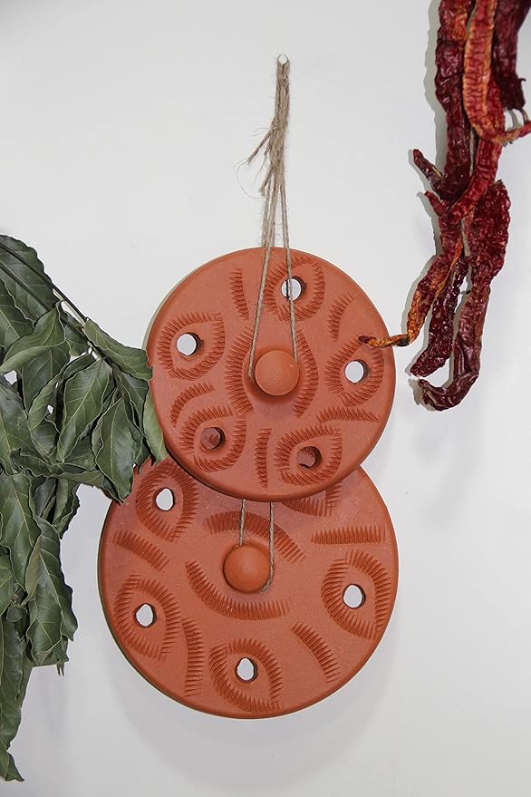 Terracotta Weighted Plate for Grape Leaf Roll Dolma Dolmades Tolma Warak Enab - PACK of 2 - Perfect Tool for Stuffed Dishes! - IMPROVED SPECIAL EDITION