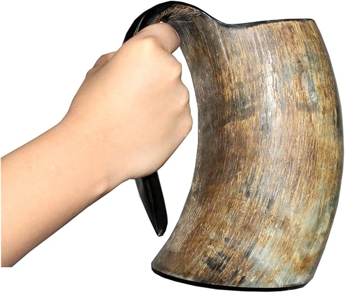 5MOONSUN5’s VIKING DRINKING HORN MUGS FOR BEER WINE MEAD & PAGAN GOT size 16oz