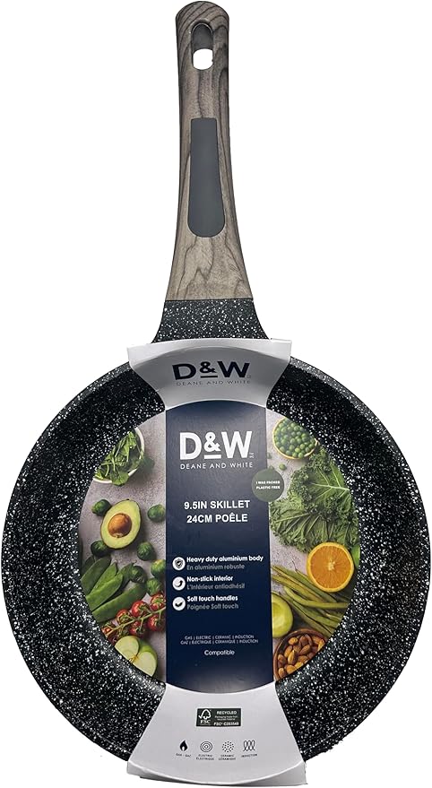 Generic D&W Premium Nonstick Skillet and Fry Pan, Deane White Cookware - 9.5 inch / 11 inch - Skillets, Sauce Pans, Pots & Frying Pan (9,5"" Brown Handle)