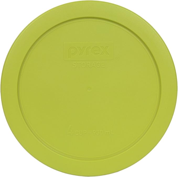 Pyrex (2) 7402-PC 6/7-Cup Green, (2) 7201-PC 4-Cup Edamame Green, and (2) 7200-PC 2-Cup Lawn Green Replacement Lids - Made in USA