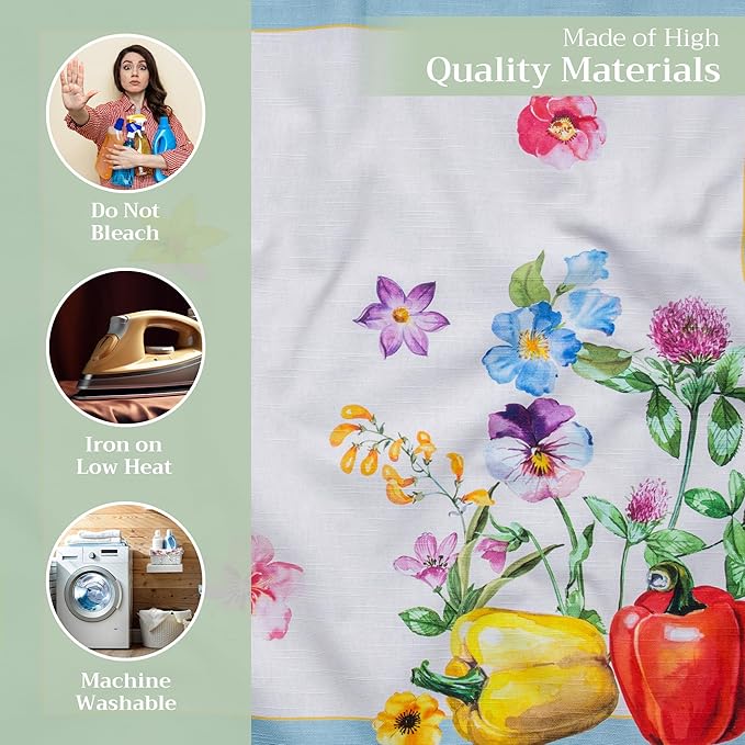 Maison d' Hermine Cloth Napkins Set of 4 100% Cotton Everyday Reusable Square Napkins Cloth Washable Dinner Party Wedding Restaurant Valentines Day Decorations Spring/Summer (Giverny, 20" x 20")