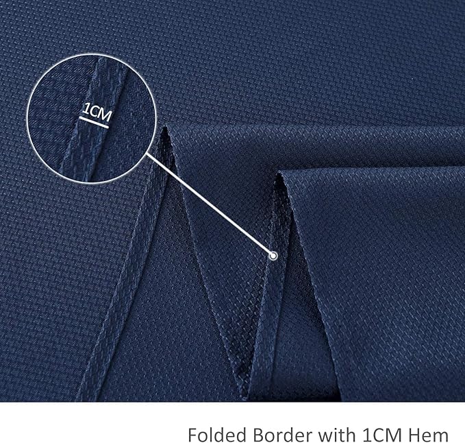 maxmill Textured Rectangular Tablecloth Water Resistance Antiwrinkle Spillproof Soft Jacquard Table Cloth for Dining Room, Buffet Banquet Parties and Holiday Dinners, 60 x 104 Inch, Navy Blue