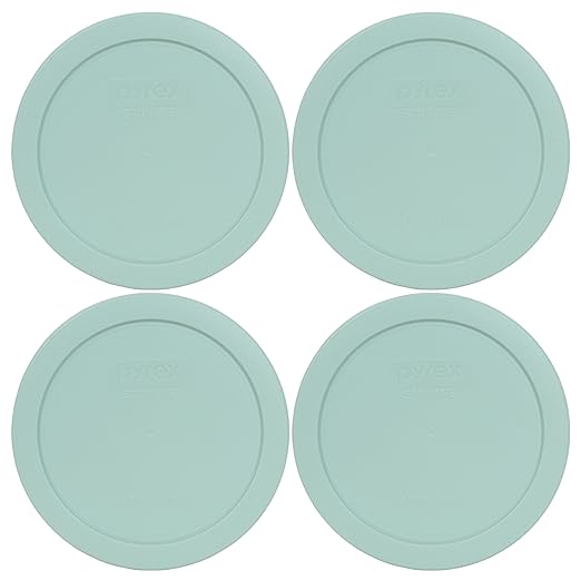 Pyrex 7201-PC Round 4 Cup Storage Lid for Glass Bowls (4, Muddy Aqua)