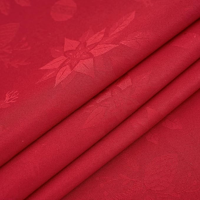 New Year Christmas Rectangle Tablecloth Red Jacquard Fabric Table Cloth Waterproof Washable Decorative Soft Table Cover for Kitchen Dinning Buffet Birthday Holiday Party(52X70 in)