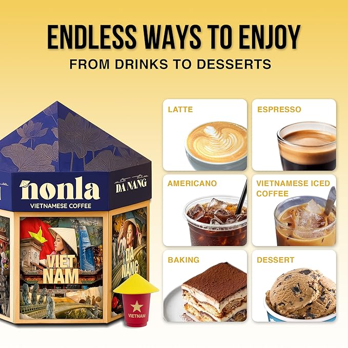 NONLA Instant Coffee Pods Gift Set, 24 Freeze-Dried Sugar Free Pods, Light to Dark Roast Levels 1-6 Sampler, Premium Instant Coffee Box, Birthday, Christmas Gift for Coffee Lovers