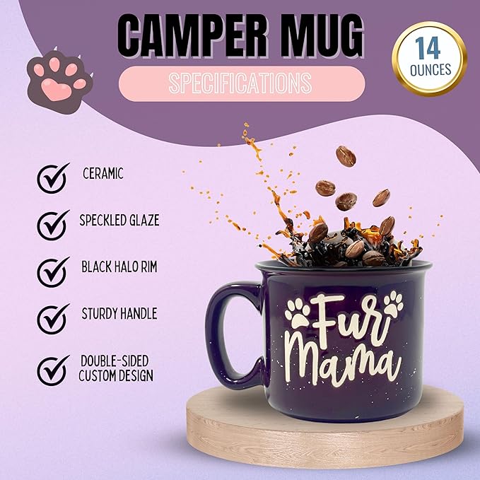 Cute Funny Coffee Mug for Dog Lovers - Dog Mom, Dog Dad, Fur Mama - Unique Fun Gifts for Her, Dad, Mom, Sister, Teacher, Coworkers - Coffee Cups & Mugs with Quotes