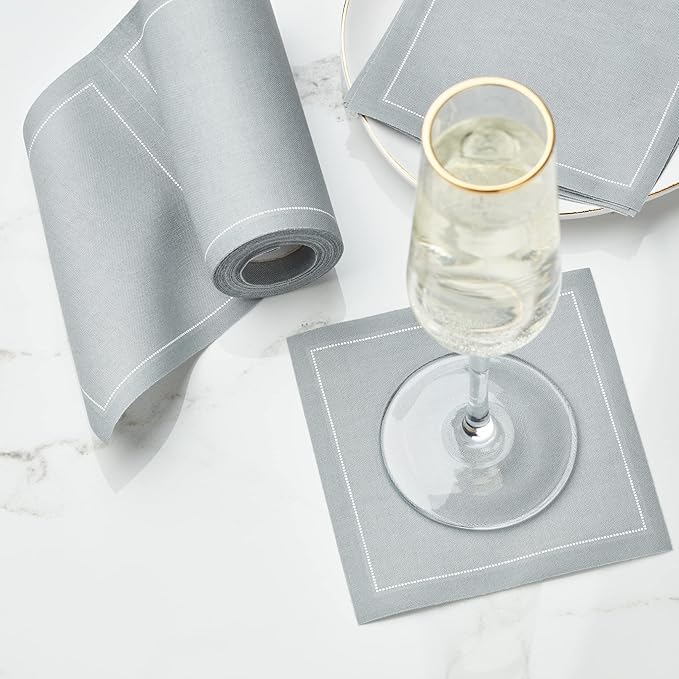 Cotton Cocktail Napkin - 4.3 x 4.3 in - 50 units per roll - Grey