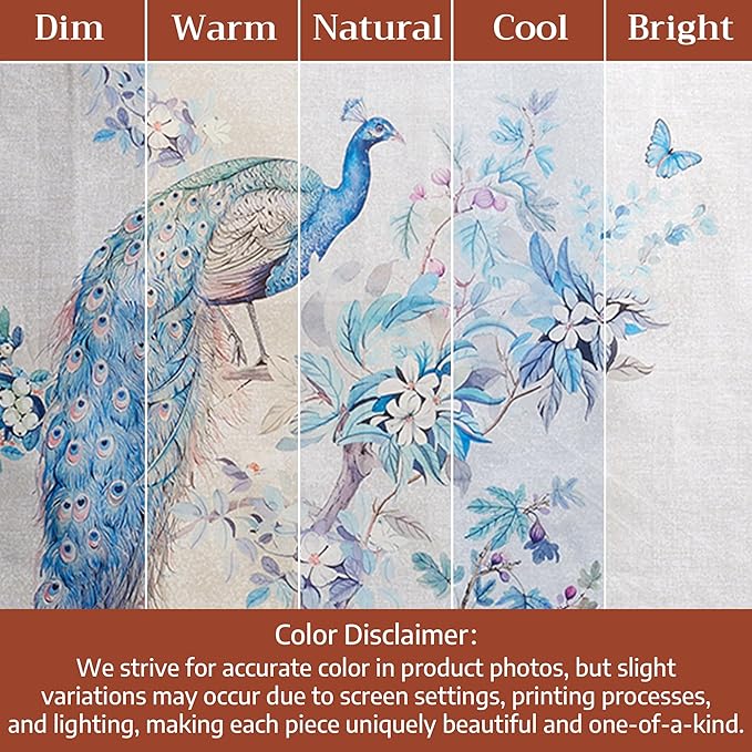 Maison d'Hermine Premium Table Cloth Round Table 100% Cotton 70 Inches Tablecloth Reusable Decorative Everyday Use for Dining Room, Farmhouse, Home, Party, Festive & Wedding - Peacock Utopia - Orginal
