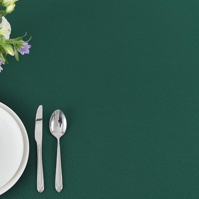 maxmill Jacquard Square Tablecloth Waterproof Spillproof Wrinkle Resistant Soft Textured Table Cloth for Dinner and Party Washable Soft Fabric, Indoor and Outdoor Use, 60 x 60 Inch, Hunter Green