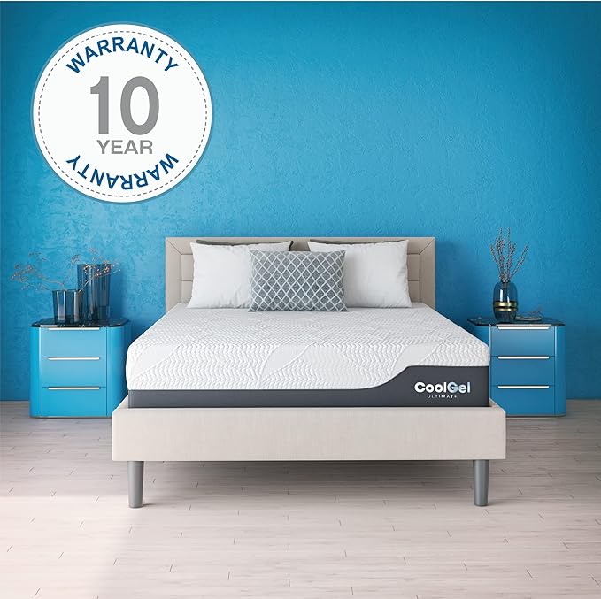 Cool Gel Chill 14 Inch Medium Firm Memory Foam Mattress Twin Size, with Bonus CoolGel Memory Foam Bed Pillow, 14" with Pressure Relief, CertiPUR-US Certified, Cooling Twin Mattress in a Box