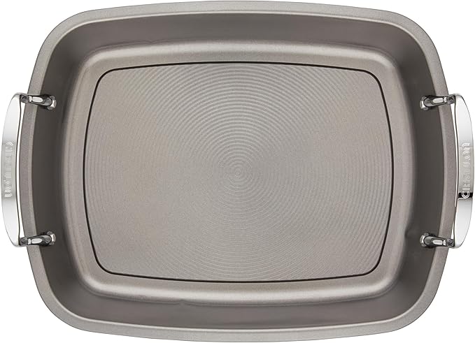 Circulon Nonstick Roasting Pan / Roaster with Rack - 17 Inch x 13 Inch, Gray