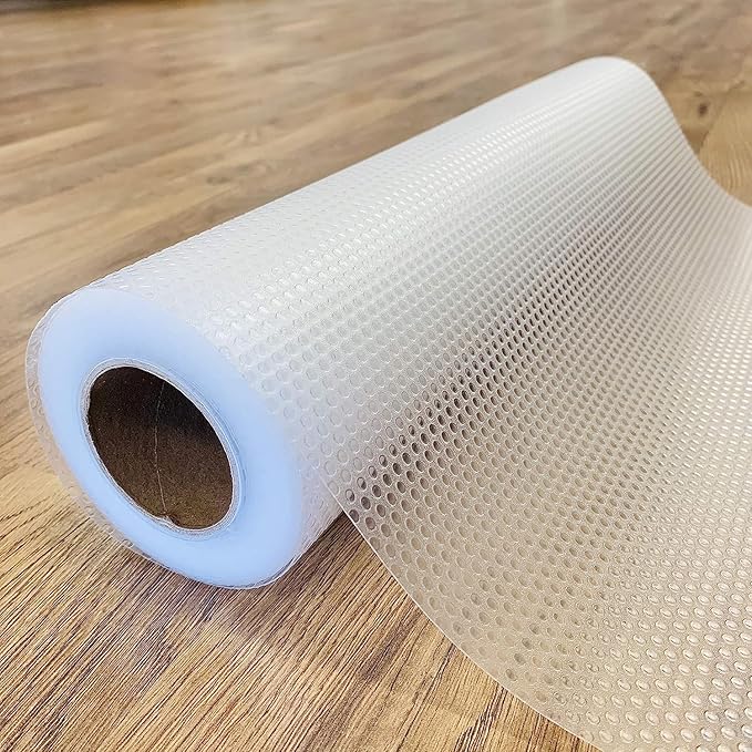 EVALAND Shelf Liners for Kitchen Cabinets Non-Adhesive 15.75" x 33FT Clear Drawer Liner Non Slip, Washable Cabinet Liner, Waterproof Shelf Liners for Cabinets, Refrigerator Bathroom Pantry Cabinet Mat