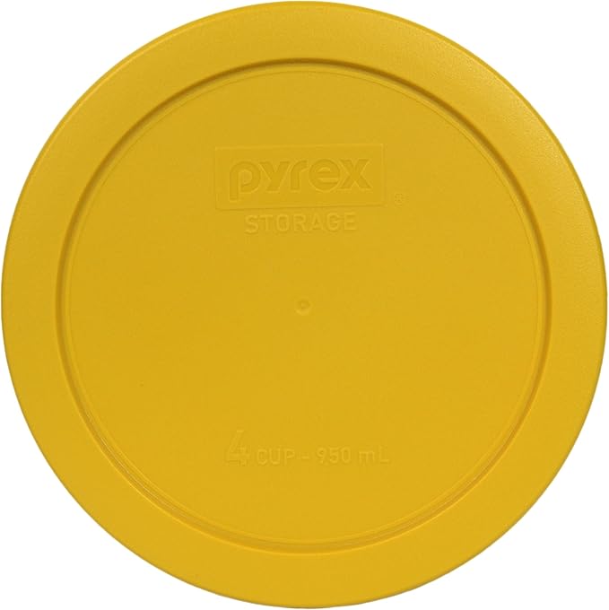 Pyrex (3) 7200-PC 2-Cup Orange, (3) 7201-PC 4-Cup Butter Yellow, & (3) 7402-PC 6/7 Cup Blue Food Storage Replacement Lids - Made in USA