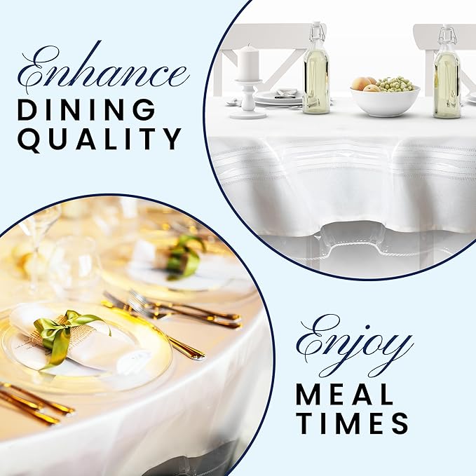 BRODER MFG. INC. Tablecloth Protector Crystal Clear Vinyl (60"x108" Oval) | Thick, Durable Clear Table/Tablecloth Protector | Perfect for Parties, Special Occasions, Gatherings, and Everyday Use