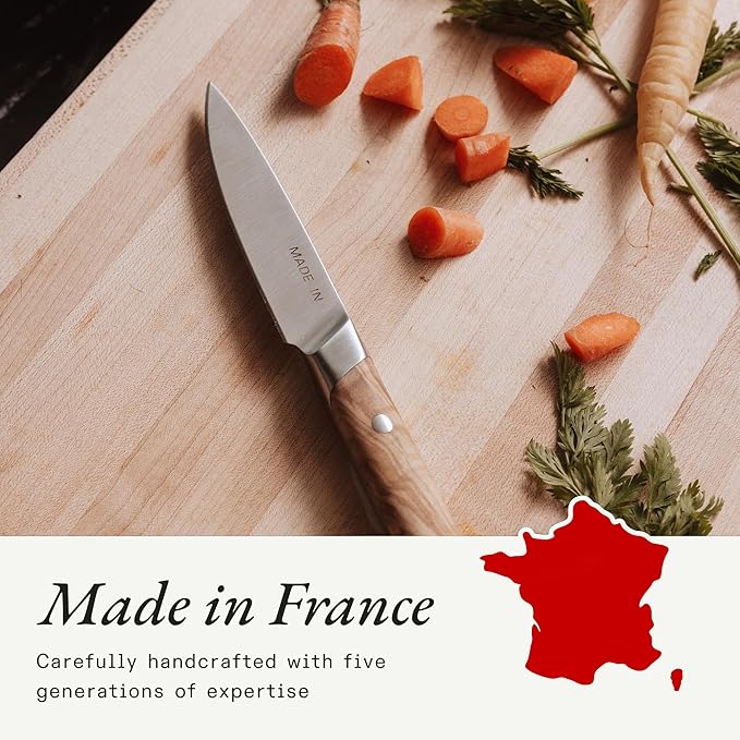 Made In Cookware - 4" Paring Knife France - Full Tang With Olive Wood Handle
