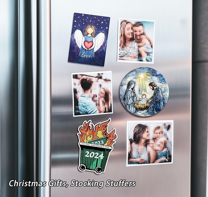Christmas Nativity Scene Magnets, Religious, 3 Inch Round Acrylic Fridge Magnets