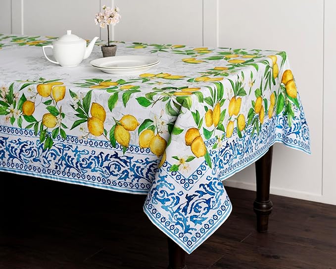 Maison d' Hermine Table Cloth Rectangle Table 100% Cotton 70 x 140 Inches Tablecloth Reusable Decorative for Dining Room Farmhouse Home Valentines Day Decorations Spring Summer - Cedrat