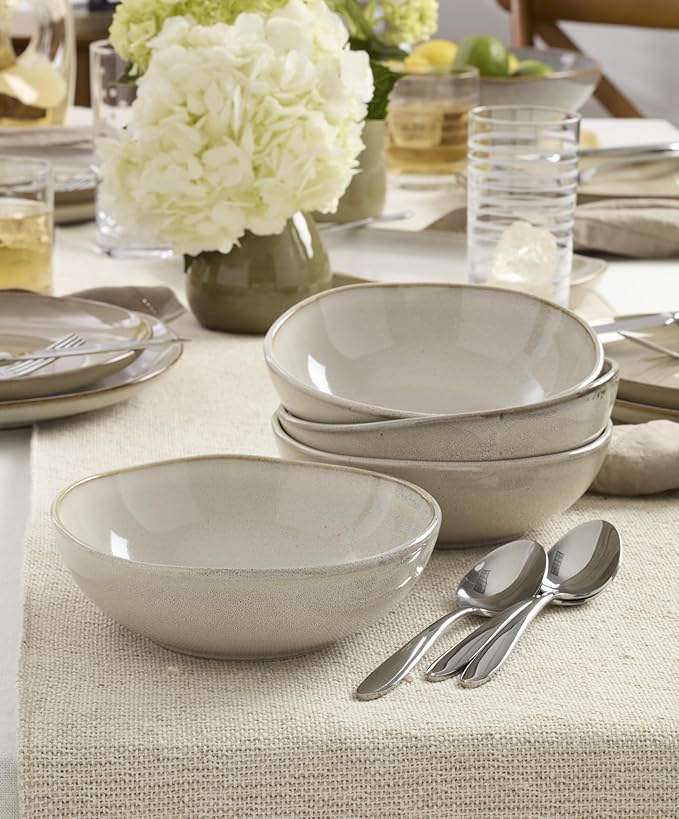 Oneida 899208 Organic Shades Oatmeal 18-Piece Dinnerware Set, Service For 6