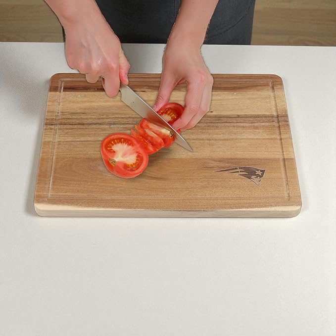 The Memory Company Officially Licensed NFL Acacia Cutting Board – 11.7" x 15.7" Durable Wood Chopping & Serving Board with Team Logo