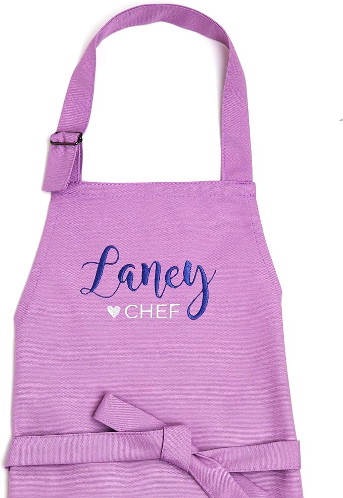Kids Apron - Embroidered Personalized Cooking Custom Apron with Name, Adjustable, Cotton, with Pockets, for cooking