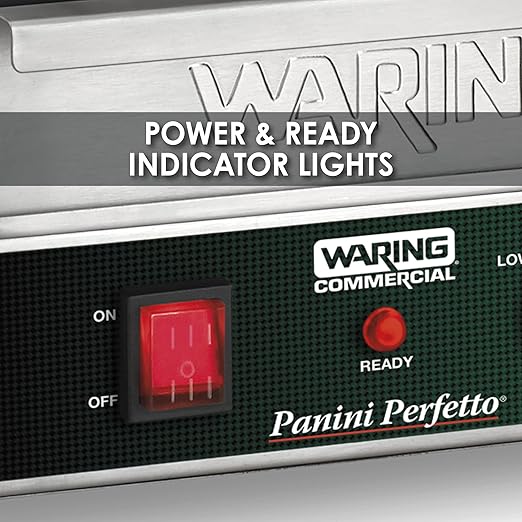 Waring Commercial WPG150 Compact Italian-Style Panini Grill, 120-volt, Silver